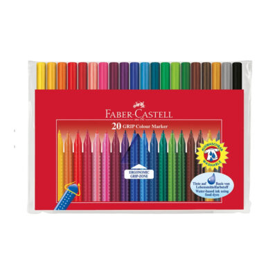 Faber-Castell Grip Tuscher 20 stk kvalitets tusser til skole og hjemme hos skoletilbehør