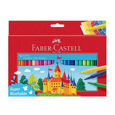 Faber Castell tuscher 50 stk i alle regnbuens farver - skoletilbehør