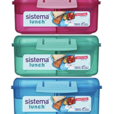 Sistema Lunch Bento Cube 1,25 L med yoghurthbæger og i flere farver - skoletilbehør
